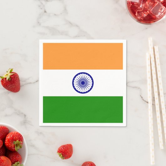 Serviette En Papier Drapeau indien (En situation)