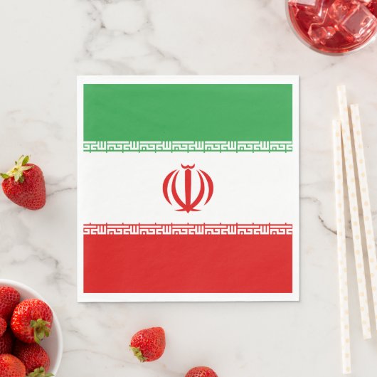 Serviette En Papier Drapeau Iran (En situation)