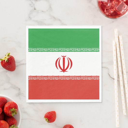 Serviette En Papier Drapeau iranien (En situation)