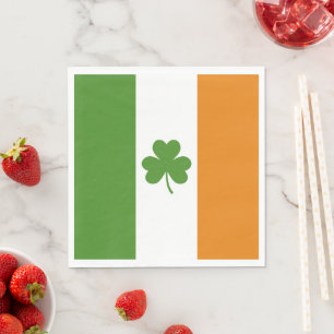 Serviette En Papier Drapeau irlandais de la Saint Patrick avec Shamroc