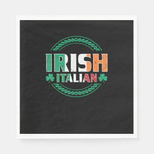 Serviette En Papier Drapeau irlandais italien moitié irlandais moitié