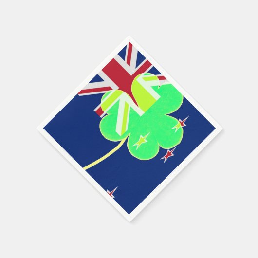 Serviette En Papier Drapeau irlandais Nouvelle-Zélande Shamrock Clover (Coin)