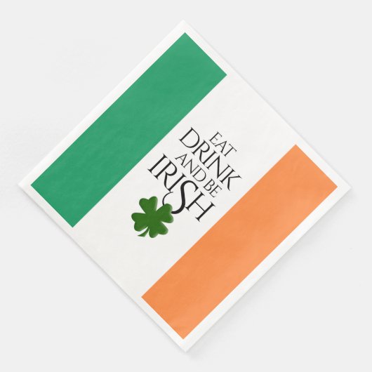 Serviette En Papier Drapeau irlandais pour boire et être shamrock (Coin)
