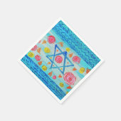 Serviette En Papier Drapeau israélien lunaire avec fleurs & coeurs (Coin)