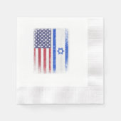 Serviette En Papier Drapeau Israélo-Américain Israël Usa Racines Améri (Devant)