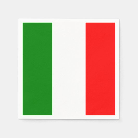 Serviette En Papier Drapeau italien Bandiera d'Italia Napkin (Devant)