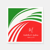 Serviette En Papier Drapeau italien monogramme personnalisé (Devant)