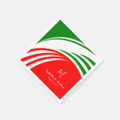 Serviette En Papier Drapeau italien personnalisé avec monogramme (Coin)