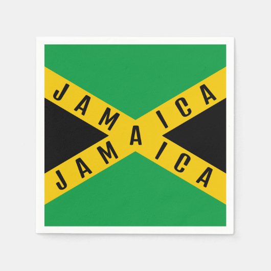Serviette En Papier Drapeau jamaïcain noir et or vert (Devant)
