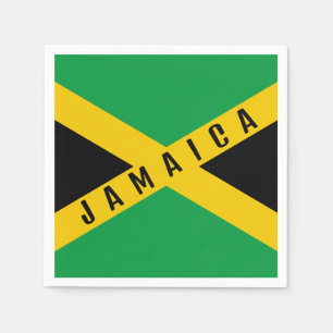 Serviette En Papier Drapeau jamaïcain noir et or vert