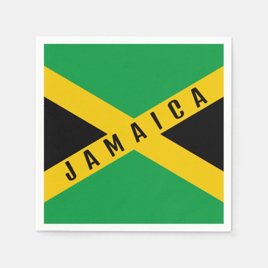 Serviette En Papier Drapeau jamaïcain noir et or vert (Devant)