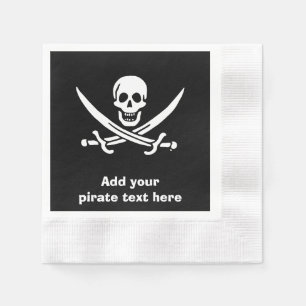 Serviette En Papier Drapeau Jolly roger de pirate