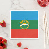 Serviette En Papier Drapeau Karachay Cherkessia (En situation)