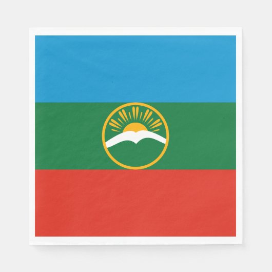Serviette En Papier Drapeau Karachay Cherkessia (Devant)