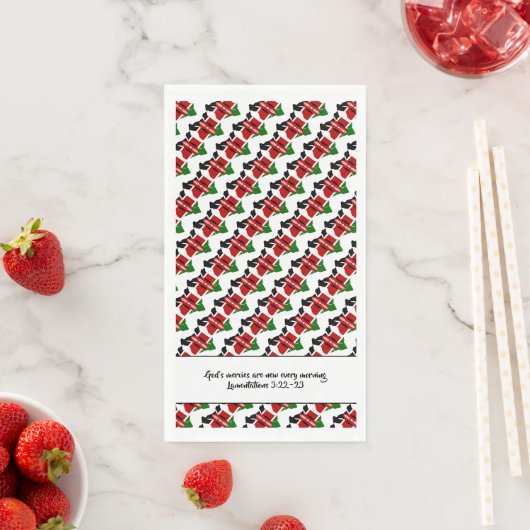 Serviette En Papier DRAPEAU KENYA avec Écriture chrétienne (En situation)