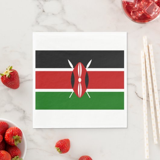 Serviette En Papier Drapeau kényan (Kenya) (En situation)