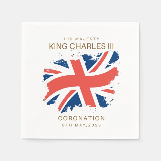 Serviette En Papier Drapeau King Charles III Union Jack (Devant)