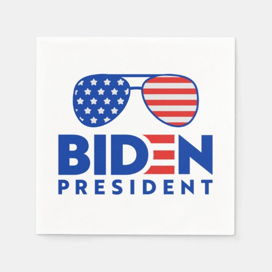 Serviette En Papier Drapeau Lunettes de soleil Joe Biden Élection prés (Devant)