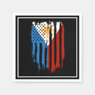 Serviette En Papier Drapeau mi-américain mi-philippin Philippines
