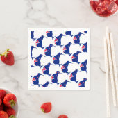 Serviette En Papier Drapeau néo-zélandais avec Kiwi SIlhouette (En situation)
