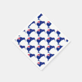 Serviette En Papier Drapeau néo-zélandais avec Kiwi SIlhouette (Coin)