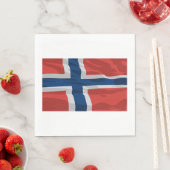 Serviette En Papier Drapeau Norvège Rouge Et Bleu (En situation)