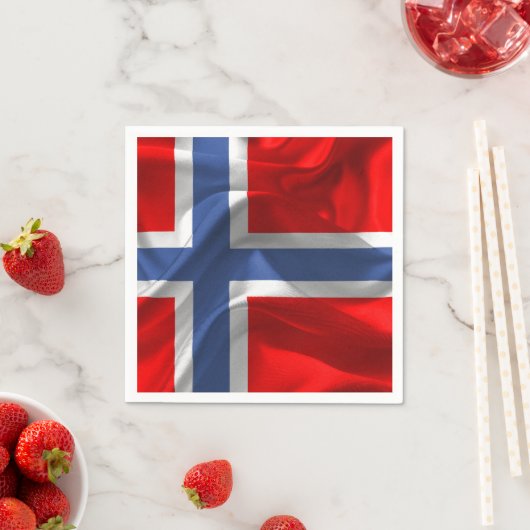 Serviette En Papier Drapeau norvégien (En situation)