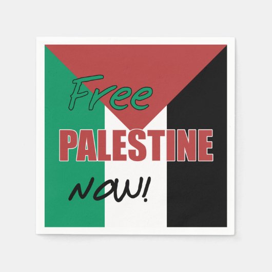 Serviette En Papier Drapeau palestinien libre (Devant)