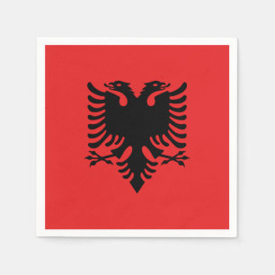 Serviette En Papier Drapeau patriotique albanais