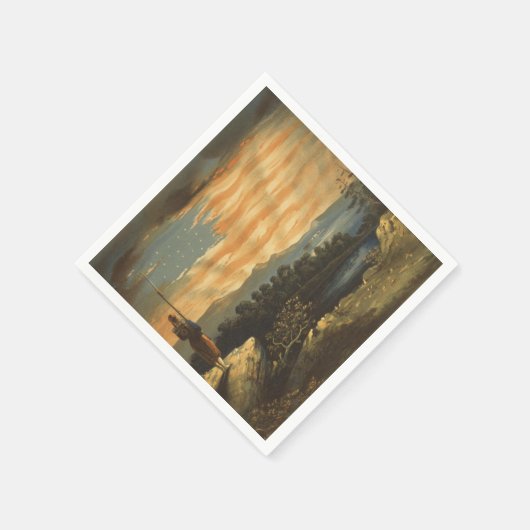 Serviette En Papier Drapeau patriotique américain dans le ciel (Coin)