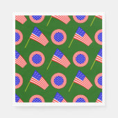 Serviette En Papier Drapeau patriotique américain Motif sur vert (Devant)