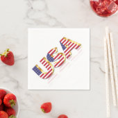 Serviette En Papier Drapeau Patriotique USA (En situation)