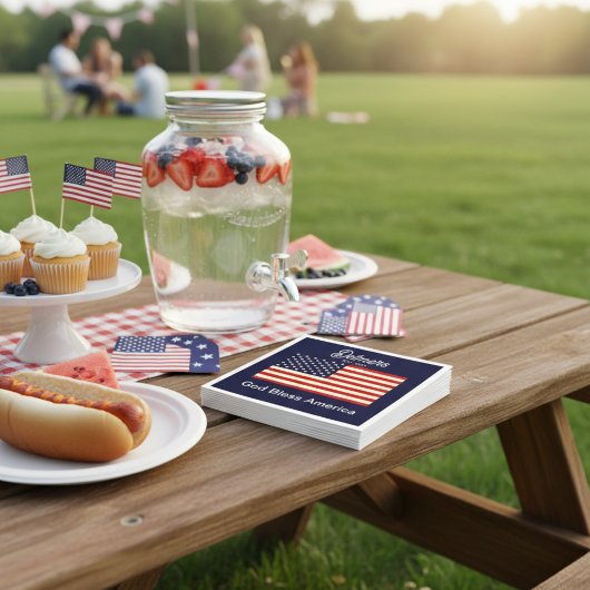 Serviette En Papier Drapeau personnalisé Dieu béni l'Amérique