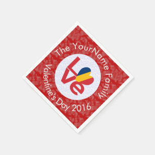 Serviette En Papier Drapeau personnalisé LOVE du Tchad 