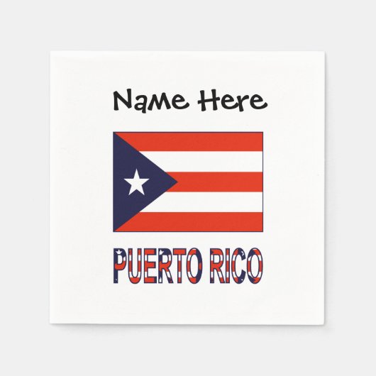 Serviette En Papier Drapeau personnalisé Porto Rico et Porto Rico (Devant)