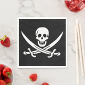 Serviette En Papier Drapeau pirate crâne épées croisées (En situation)