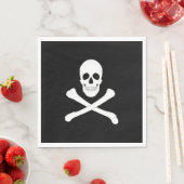 Serviette En Papier Drapeau Pirate (Jolly roger) (En situation)