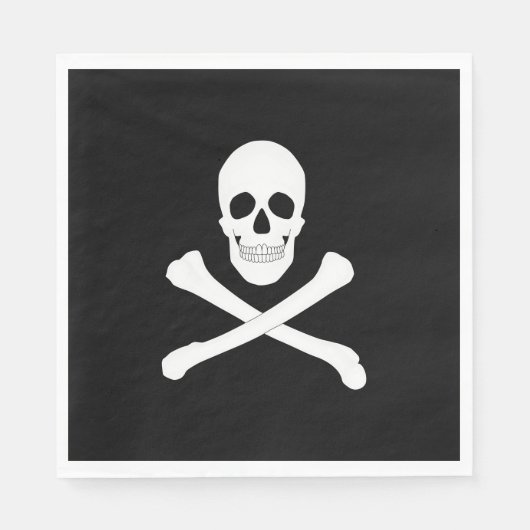 Serviette En Papier Drapeau Pirate (Jolly roger) (Devant)