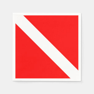 Serviette En Papier Drapeau Plongée Plongée Plongée Plongée Diver Down