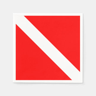 Serviette En Papier Drapeau Plongée Plongée Plongée Plongée Diver Down