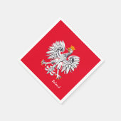 Serviette En Papier Drapeau polonais & Aigle, mode de fête polonaise / (Coin)