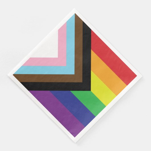 Serviette En Papier Drapeau progressiste LGBTQIA (Coin)