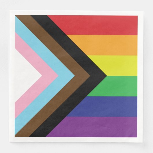 Serviette En Papier Drapeau progressiste LGBTQIA (Devant)