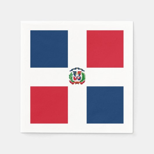 Serviette En Papier Drapeau : République Dominicaine (Devant)