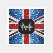 Serviette En Papier Drapeau rouge bleu blanc brillant parties scintill (Devant)