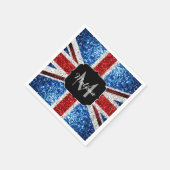 Serviette En Papier Drapeau rouge bleu blanc brillant parties scintill (Coin)