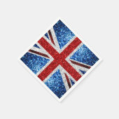 Serviette En Papier Drapeau rouge bleu blanc brillant parties scintill (Coin)