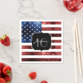 Serviette En Papier Drapeau rouge bleu étincelant parties scintillant  (En situation)