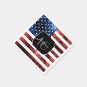 Serviette En Papier Drapeau rouge bleu étincelant parties scintillant  (Coin)