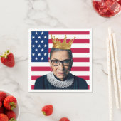 Serviette En Papier Drapeau Ruth Bader Ginsburg Crown et USA (En situation)